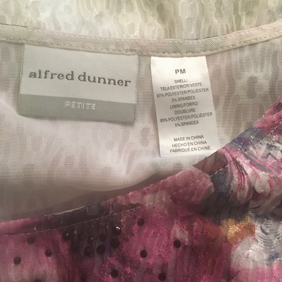 Alfred Dunner Watercolor Floral Top PM FREE SHIP - Picture 4 of 4